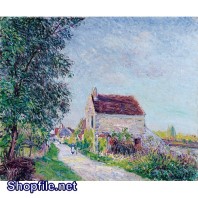 Tranh sơn dầu ngôi nhà rực rỡ
